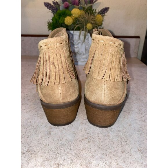 Naughty Monkey Womens Brown Fringe Ankle Booties Size 7.5 - Picture 3 of 8